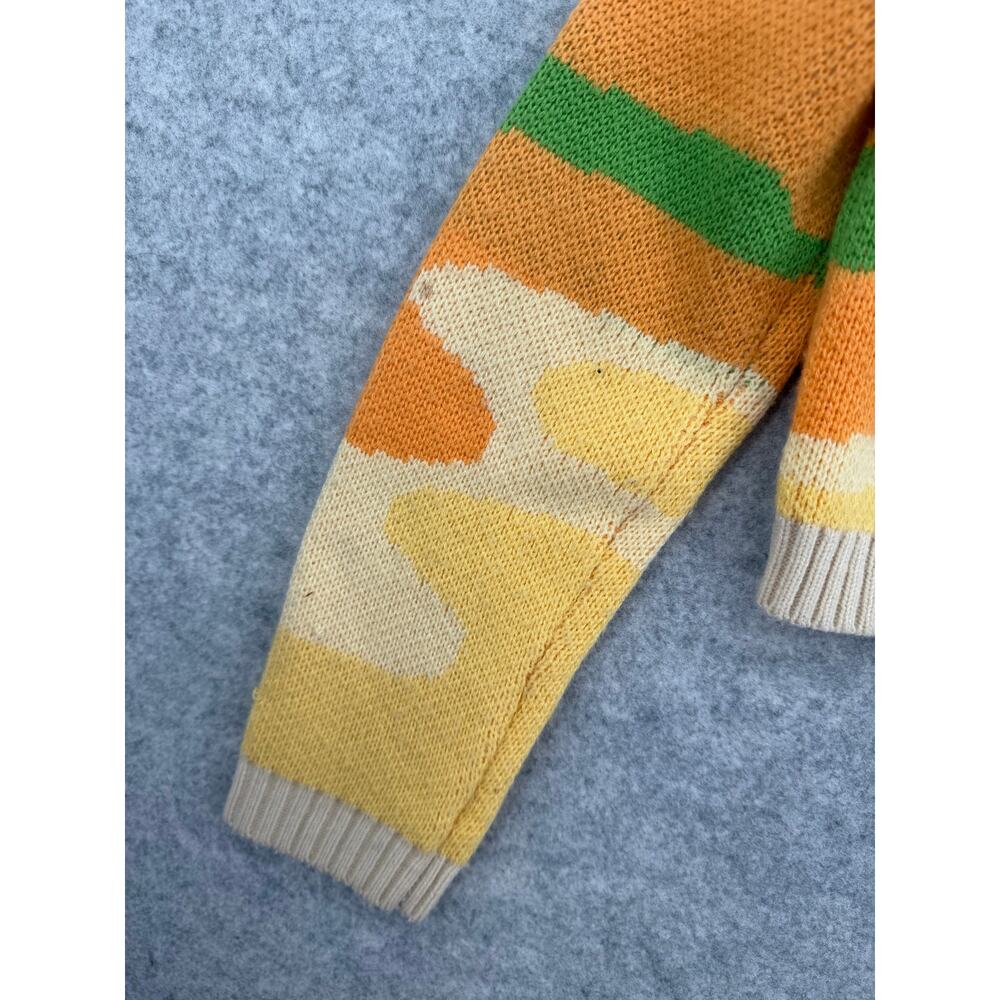 House of Sunny Day Tripper Jacquard Orange/Yellow Cardigan Size US 4 - Picture 9 of 14